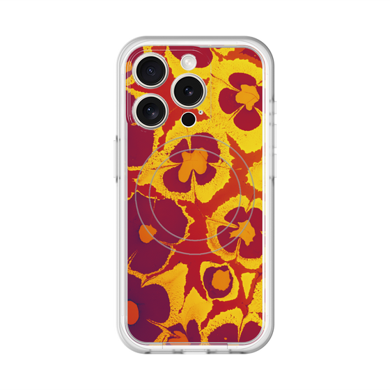 スリムプロテクションプレミアムケース with MagSafe［ y2k(Year2000) - Flower - Orange purple ］