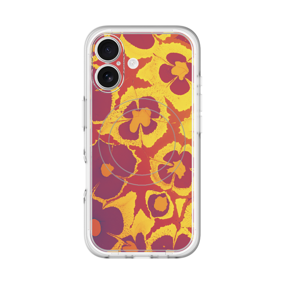 スリムプロテクションプレミアムケース with MagSafe［ y2k(Year2000) - Flower - Orange purple ］