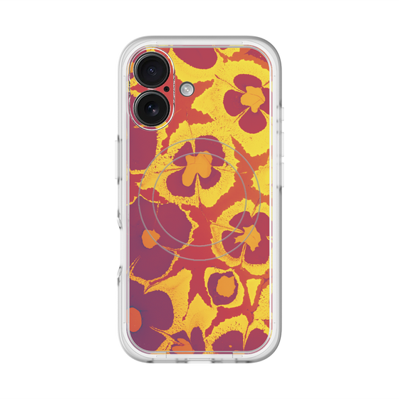 スリムプロテクションプレミアムケース with MagSafe［ y2k(Year2000) - Flower - Orange purple ］