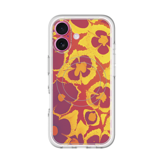 スリムプロテクションプレミアムケース with MagSafe［ y2k(Year2000) - Flower - Orange purple ］