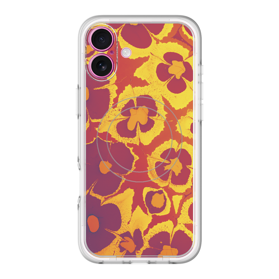 スリムプロテクションプレミアムケース with MagSafe［ y2k(Year2000) - Flower - Orange purple ］