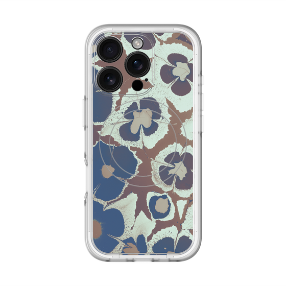 スリムプロテクションプレミアムケース with MagSafe［ y2k(Year2000) - Flower - Brown Navy ］