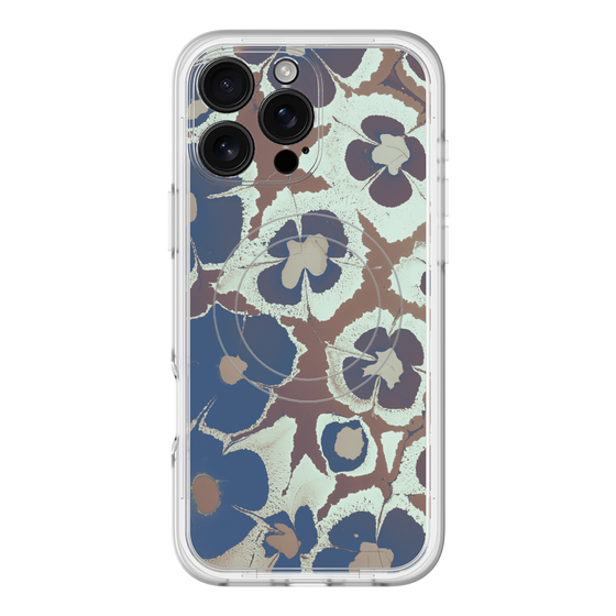 スリムプロテクションプレミアムケース with MagSafe［ y2k(Year2000) - Flower - Brown Navy ］