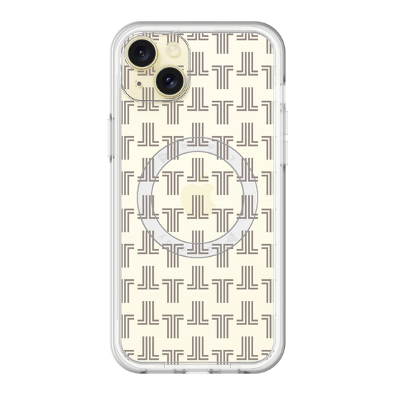 スリムプロテクションプレミアムケース with MagSafe［ LANVIN en Bleu - Monogram - Black ］