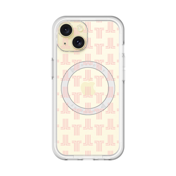 スリムプロテクションプレミアムケース with MagSafe［ LANVIN en Bleu - Monogram - Pink ］