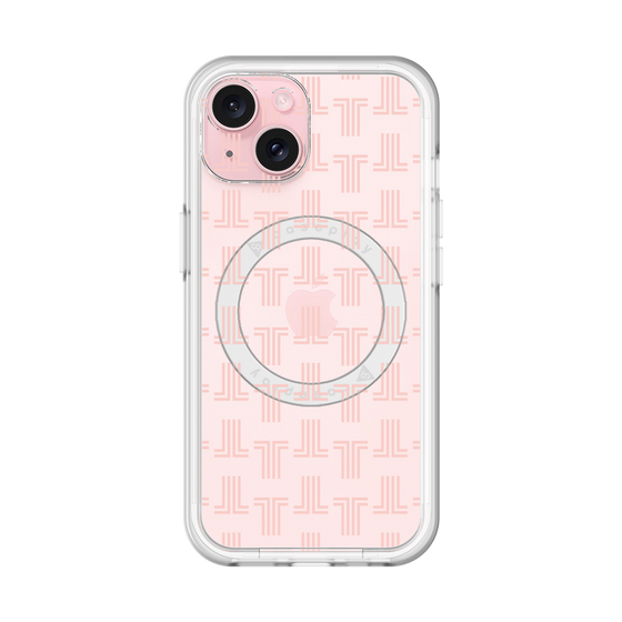スリムプロテクションプレミアムケース with MagSafe［ LANVIN en Bleu - Monogram - Pink ］