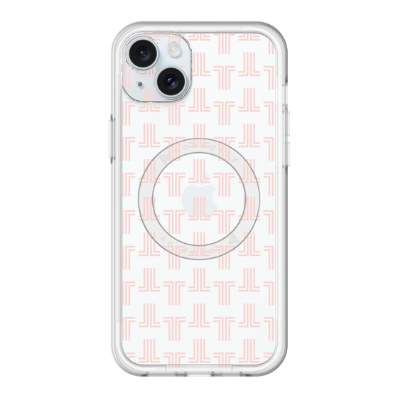 スリムプロテクションプレミアムケース with MagSafe［ LANVIN en Bleu - Monogram - Pink ］