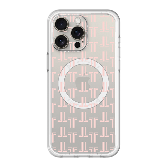 スリムプロテクションプレミアムケース with MagSafe［ LANVIN en Bleu - Monogram - Pink ］