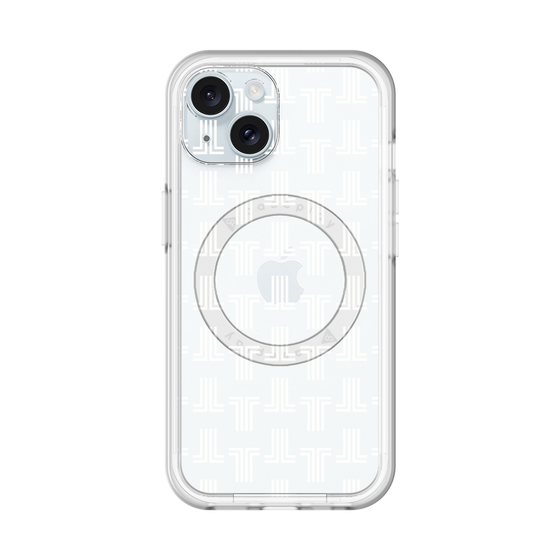 スリムプロテクションプレミアムケース with MagSafe［ LANVIN en Bleu - Monogram - White ］