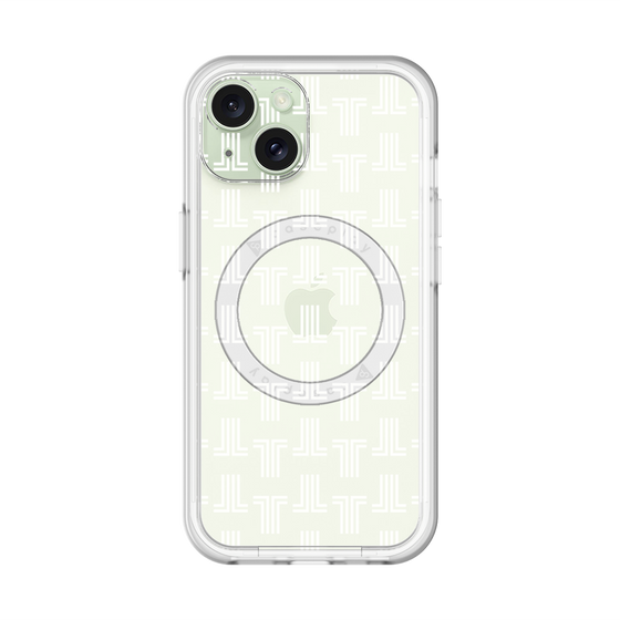 スリムプロテクションプレミアムケース with MagSafe［ LANVIN en Bleu - Monogram - White ］