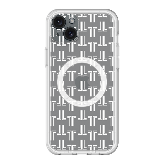 スリムプロテクションプレミアムケース with MagSafe［ LANVIN en Bleu - Monogram - White ］