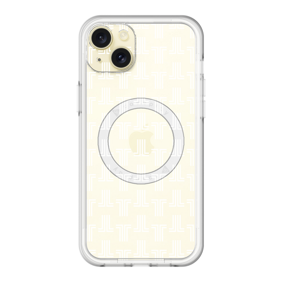 スリムプロテクションプレミアムケース with MagSafe［ LANVIN en Bleu - Monogram - White ］