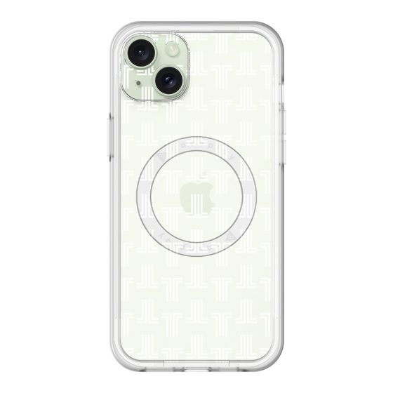 スリムプロテクションプレミアムケース with MagSafe［ LANVIN en Bleu - Monogram - White ］
