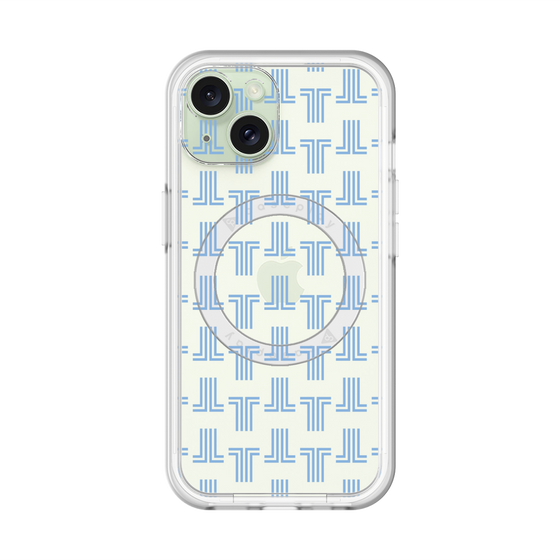 スリムプロテクションプレミアムケース with MagSafe［ LANVIN en Bleu - Monogram - Blue ］