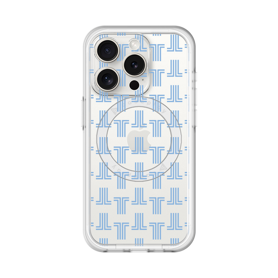 スリムプロテクションプレミアムケース with MagSafe［ LANVIN en Bleu - Monogram - Blue ］
