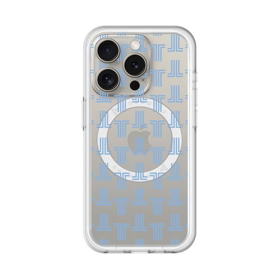 スリムプロテクションプレミアムケース with MagSafe［ LANVIN en Bleu - Monogram - Blue ］