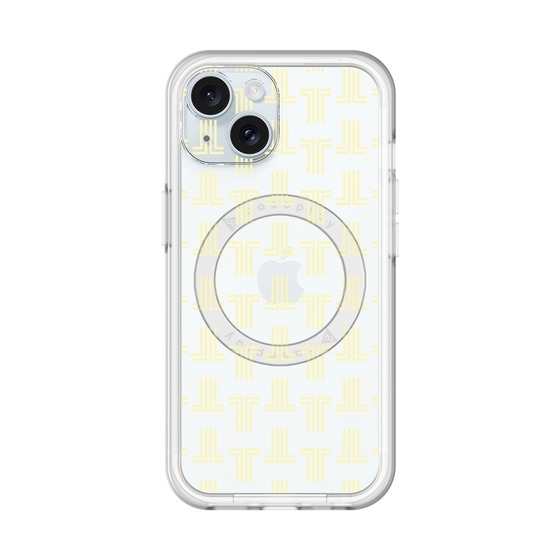 スリムプロテクションプレミアムケース with MagSafe［ LANVIN en Bleu - Monogram - Yellow ］