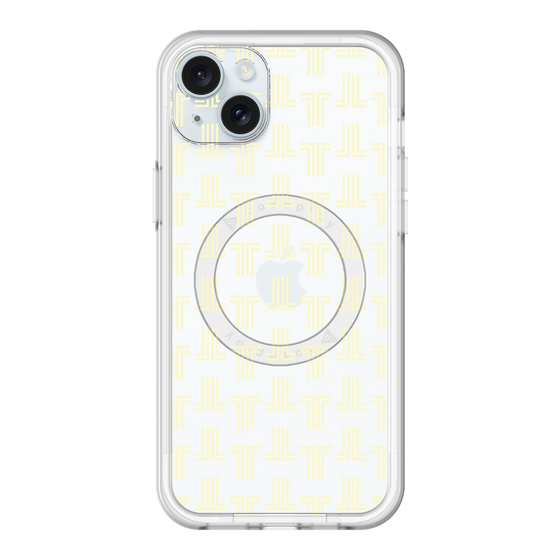 スリムプロテクションプレミアムケース with MagSafe［ LANVIN en Bleu - Monogram - Yellow ］