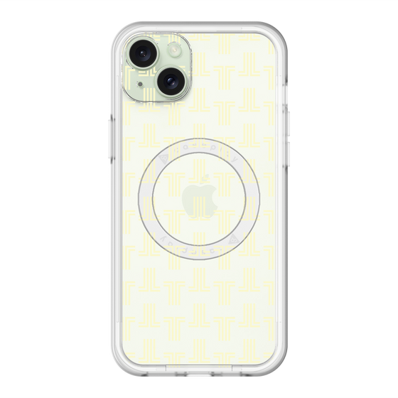 スリムプロテクションプレミアムケース with MagSafe［ LANVIN en Bleu - Monogram - Yellow ］
