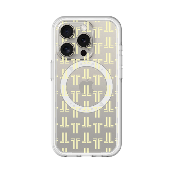 スリムプロテクションプレミアムケース with MagSafe［ LANVIN en Bleu - Monogram - Yellow ］