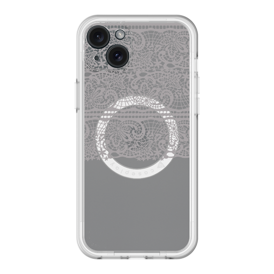 スリムプロテクションプレミアムケース with MagSafe［ LANVIN en Bleu - Lace - Black ］