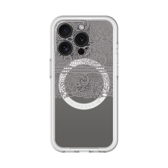 スリムプロテクションプレミアムケース with MagSafe［ LANVIN en Bleu - Lace - Black ］