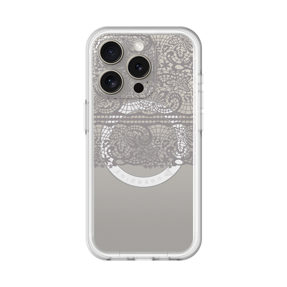 スリムプロテクションプレミアムケース with MagSafe［ LANVIN en Bleu - Lace - Black ］