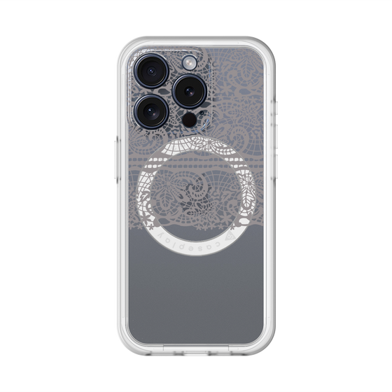 スリムプロテクションプレミアムケース with MagSafe［ LANVIN en Bleu - Lace - Black ］