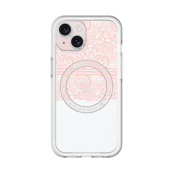スリムプロテクションプレミアムケース with MagSafe［ LANVIN en Bleu - Lace - Pink ］