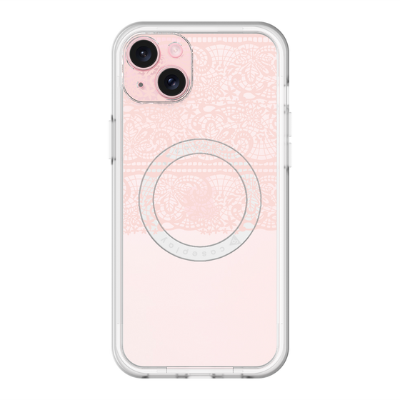 スリムプロテクションプレミアムケース with MagSafe［ LANVIN en Bleu - Lace - Pink ］