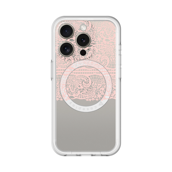 スリムプロテクションプレミアムケース with MagSafe［ LANVIN en Bleu - Lace - Pink ］