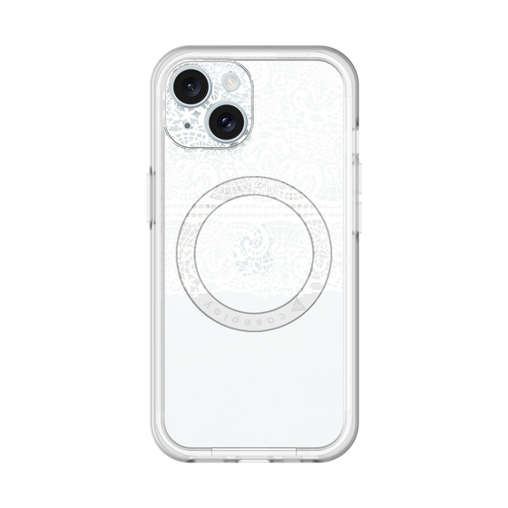 スリムプロテクションプレミアムケース with MagSafe［ LANVIN en Bleu - Lace - White ］
