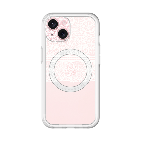 スリムプロテクションプレミアムケース with MagSafe［ LANVIN en Bleu - Lace - White ］