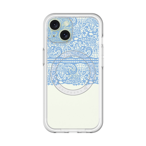 スリムプロテクションプレミアムケース with MagSafe［ LANVIN en Bleu - Lace - Blue ］