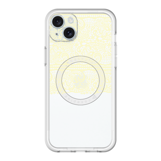 スリムプロテクションプレミアムケース with MagSafe［ LANVIN en Bleu - Lace - Yellow ］