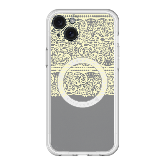 スリムプロテクションプレミアムケース with MagSafe［ LANVIN en Bleu - Lace - Yellow ］