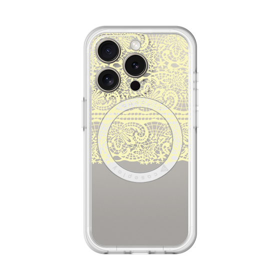 スリムプロテクションプレミアムケース with MagSafe［ LANVIN en Bleu - Lace - Yellow ］