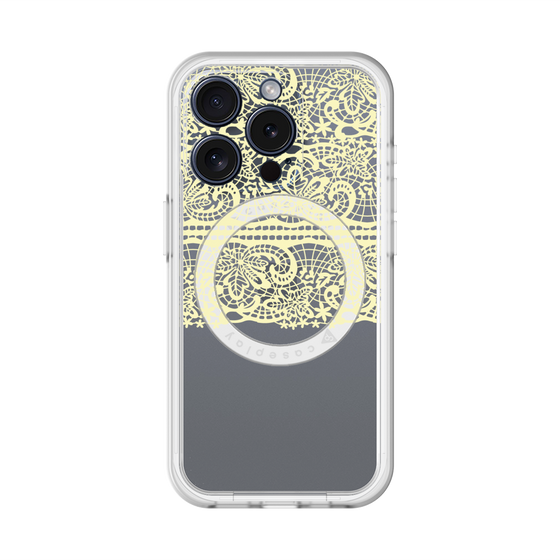 スリムプロテクションプレミアムケース with MagSafe［ LANVIN en Bleu - Lace - Yellow ］