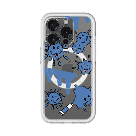 スリムプロテクションプレミアムケース with MagSafe［ PAINTING SMILE Blue ］
