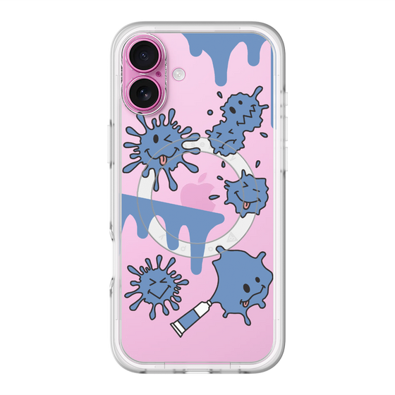 スリムプロテクションプレミアムケース with MagSafe［ PAINTING SMILE Blue ］