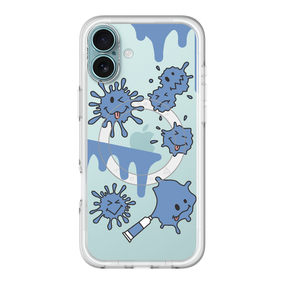 スリムプロテクションプレミアムケース with MagSafe［ PAINTING SMILE Blue ］