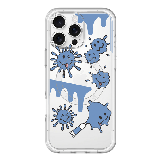 スリムプロテクションプレミアムケース with MagSafe［ PAINTING SMILE Blue ］