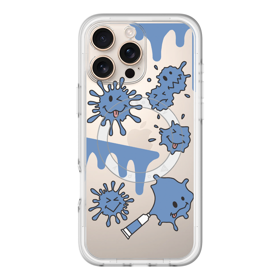 スリムプロテクションプレミアムケース with MagSafe［ PAINTING SMILE Blue ］