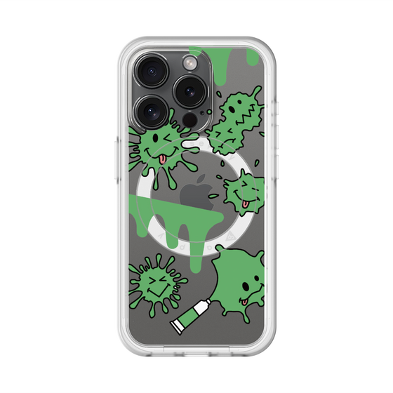 スリムプロテクションプレミアムケース with MagSafe［ PAINTING SMILE Green ］