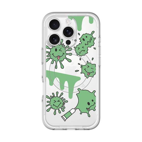 スリムプロテクションプレミアムケース with MagSafe［ PAINTING SMILE Green ］