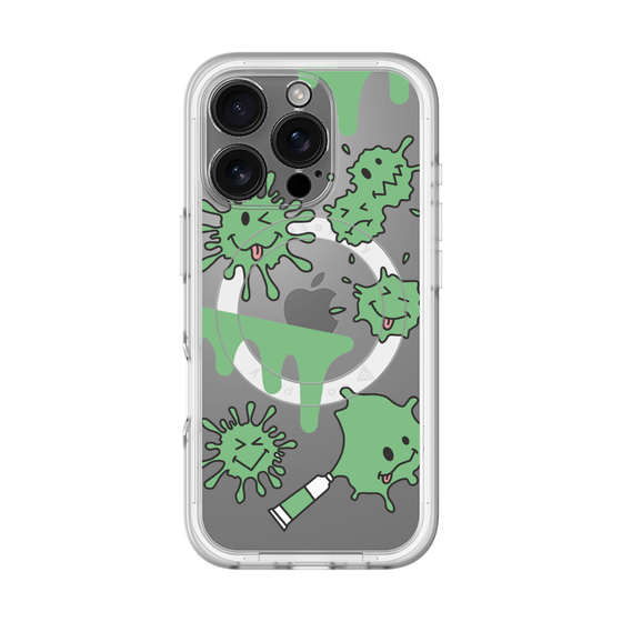 スリムプロテクションプレミアムケース with MagSafe［ PAINTING SMILE Green ］