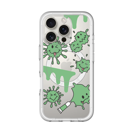 スリムプロテクションプレミアムケース with MagSafe［ PAINTING SMILE Green ］