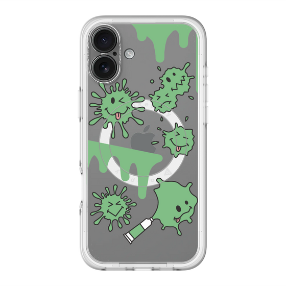 スリムプロテクションプレミアムケース with MagSafe［ PAINTING SMILE Green ］