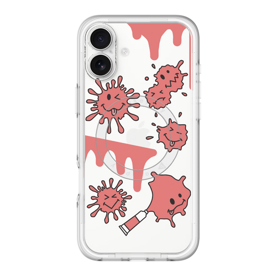 スリムプロテクションプレミアムケース with MagSafe［ PAINTING SMILE Red ］