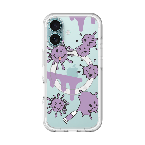 スリムプロテクションプレミアムケース with MagSafe［ PAINTING SMILE Purple ］
